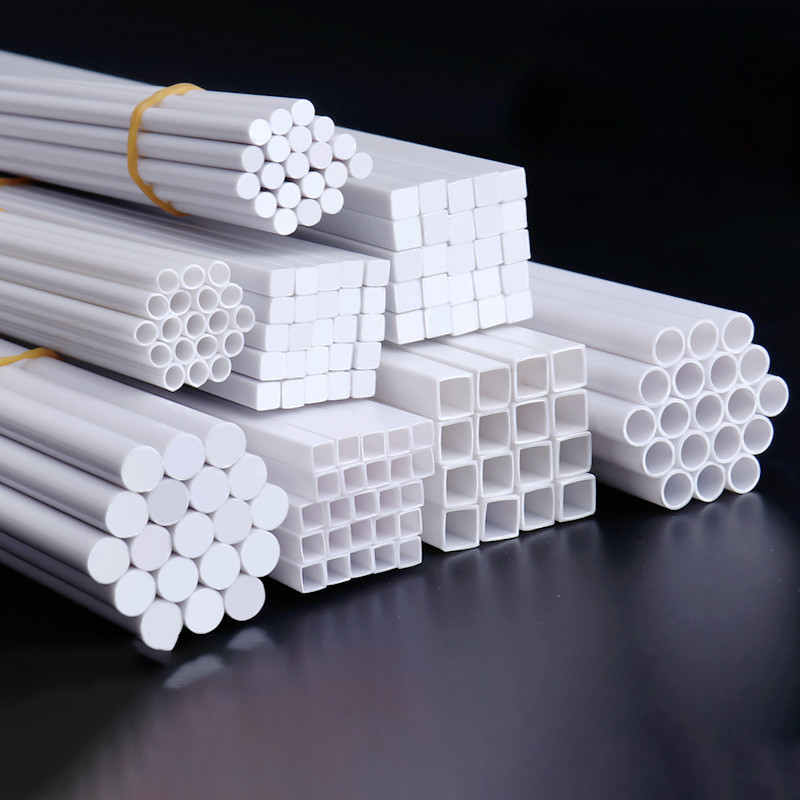 Diy Building/House Scene Materials ABS Plastic Round/Square/Half Round White Stick/Tube Accessories