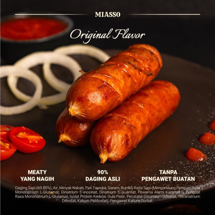 Miasso Original Premium Sausages Sosis Halal Daging Sapi Frozen Food Meat