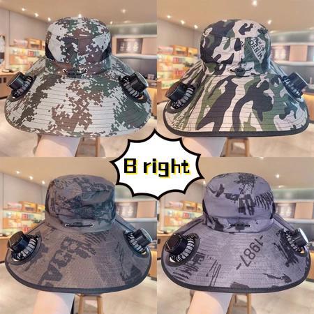 Topi Matahari Anti UV Visor Topi Surya Kipas Ganda Topi Masker Army Luar Ruangan Hiking Topi Pantai