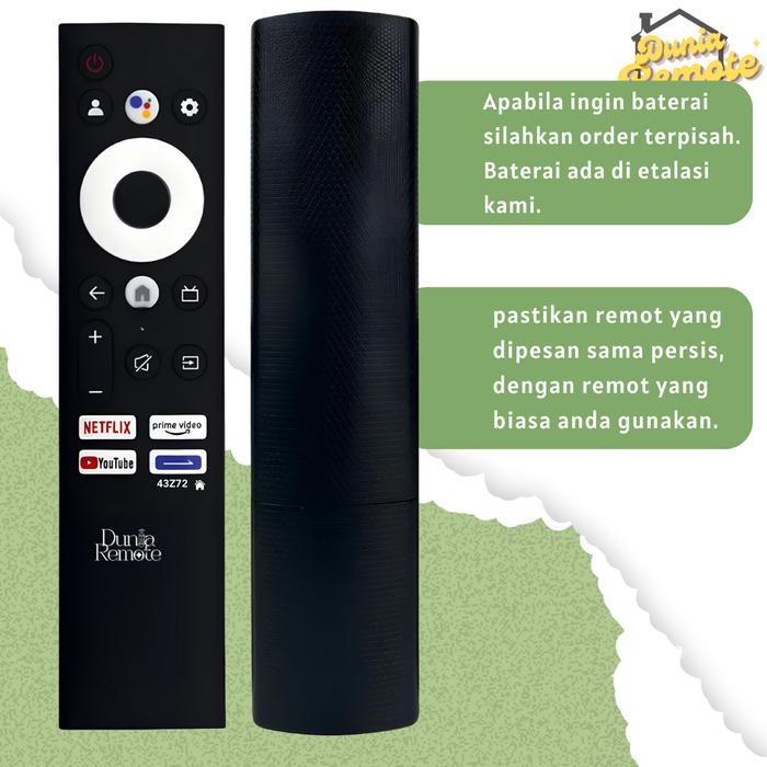 REMOTE REMOT TV COOCAA 43Z72 ANDROID SMART LED LCD 43Z72 S7G Z72 Y72 LED ANDROID COOCAA IR NON VOICE
