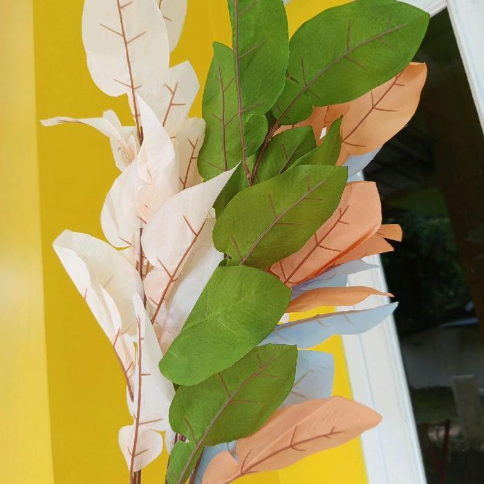 Daun Jeruk Tangkai Panjang Lusinan Daun Dekorasi Daun Plastik