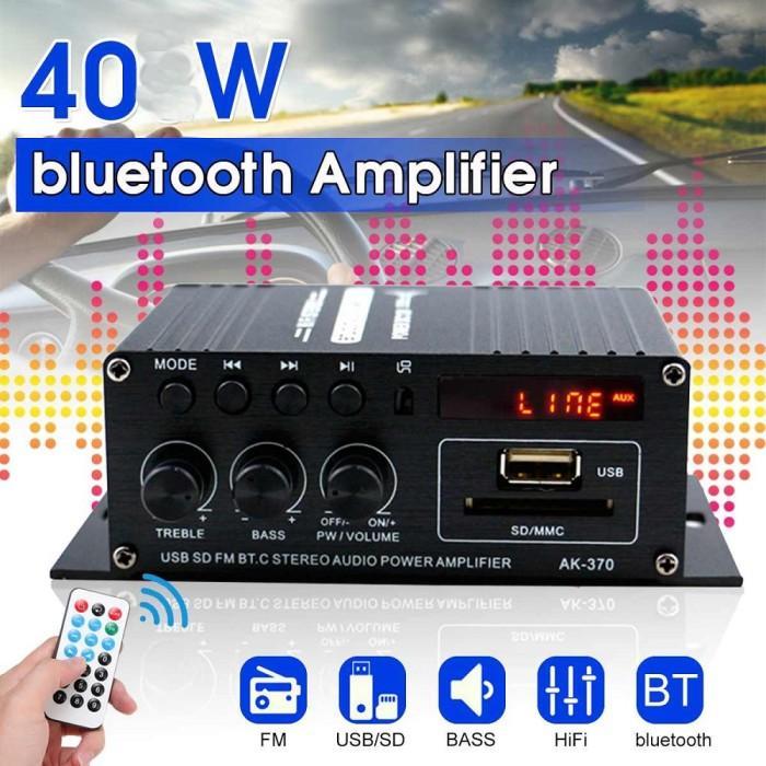 Ak370 Power Amplifier 12V 40W Audio Bluetooth Mobil Car Audio