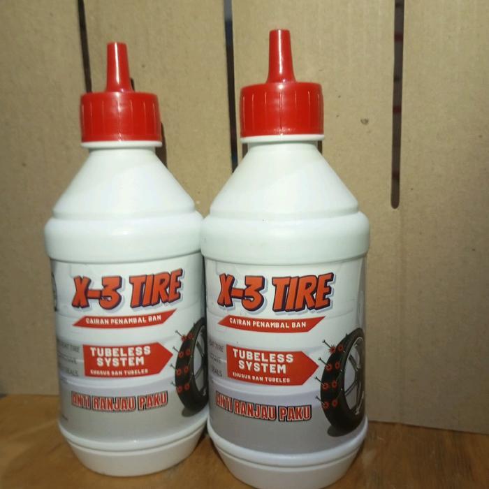 "New" 2 botol cairan penambal ban tubles x-3 TIRE kwalitas terbaik