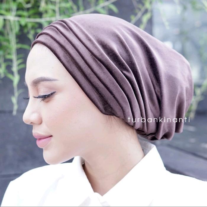 Turban Kinanti - Turban Instan Qiara Premium Beludru/Turban Pesta/Velvet Turban Diskon Sell
