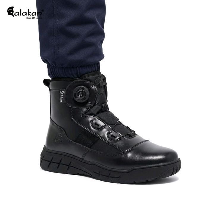 Sepatu PDL Angkle Boots Model Lantas Polri Kulit Original Caanggo Military