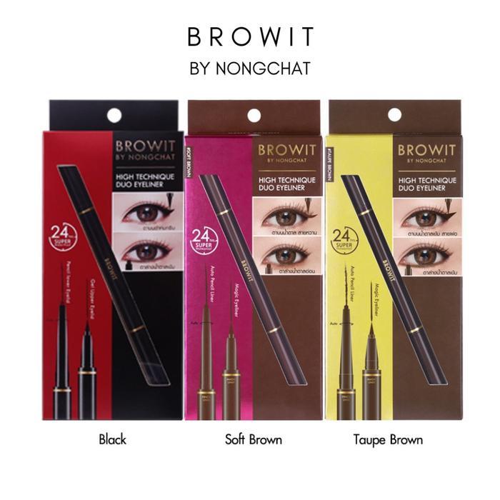 TERLARIS BEST SELLER Browit by Nongchat High Technique Duo Eyeliner Original Thailand Spidol Alis