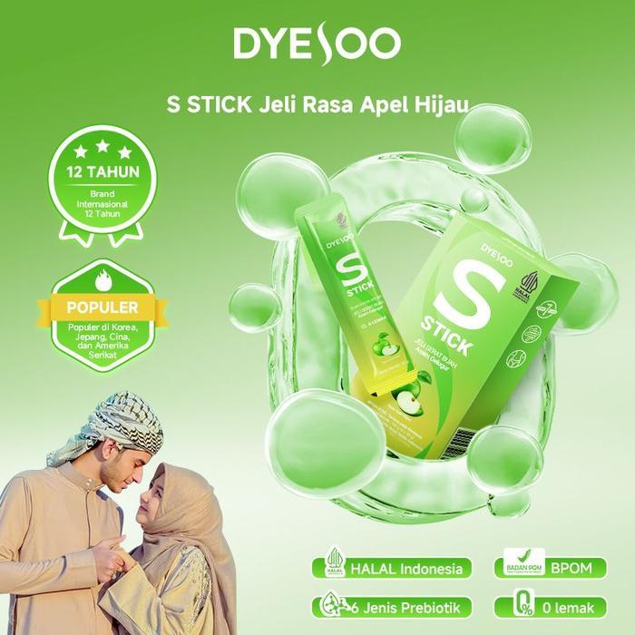PROMO! 3 BOX [15pcs] DyesooS STICK Jeli Rasa Apel Hijau - Bersertifikat HALAL Indonesia,Mengandung 6