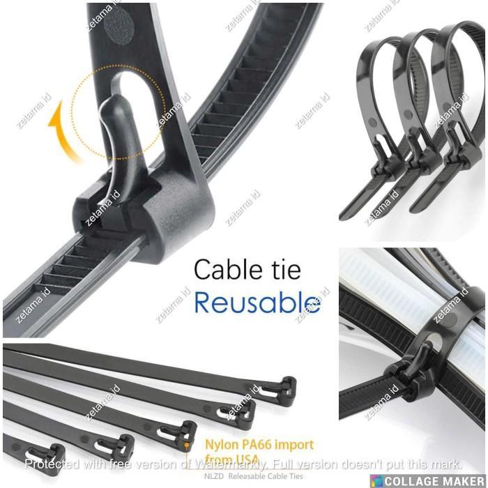 Kabel Ties Reusable Kabel Ties Buka 100Pcs/Pak Terjamin