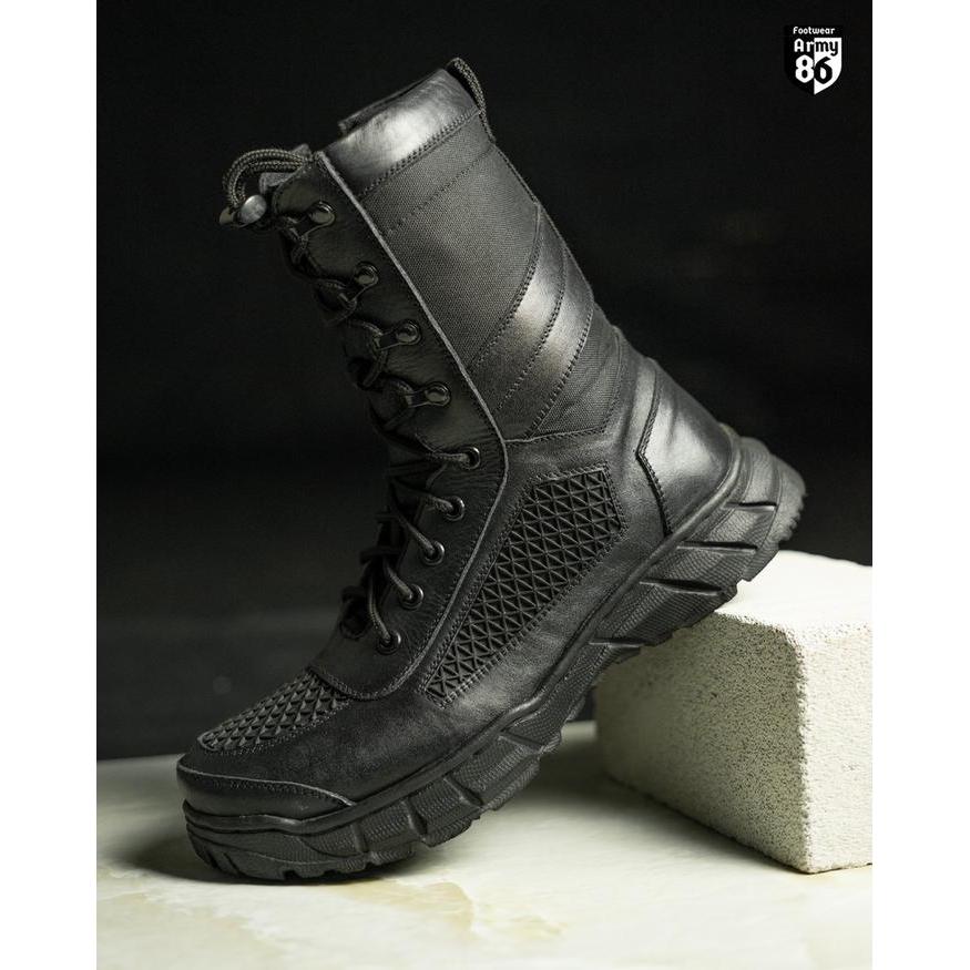 ARMY86 Sepatu PDL TNI POLRI SATPAM MODEL RAIDERS Boots pria outdoors Karet