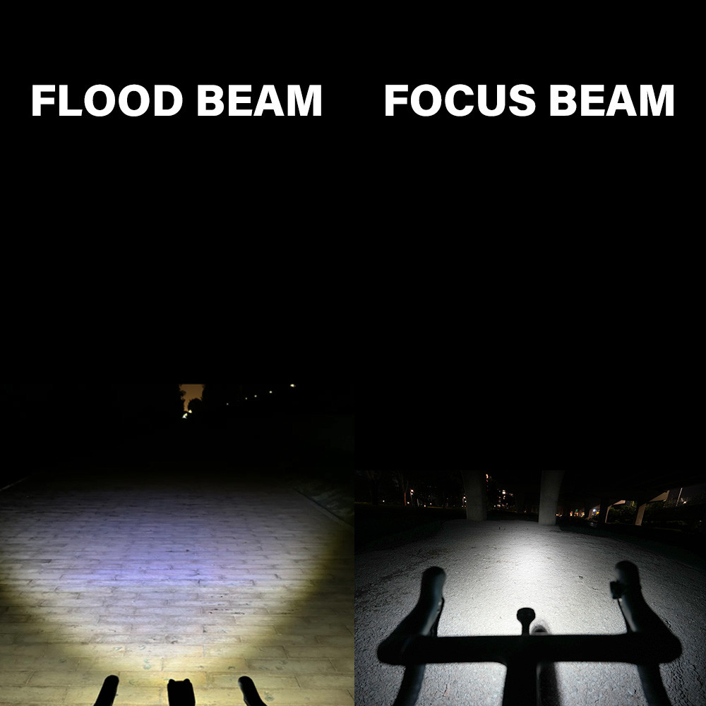 TOWILD Bike Lights With Focus/Flood Beam 1900LM Rechargeable Led Bicycle Front Lights IPX6 As Power