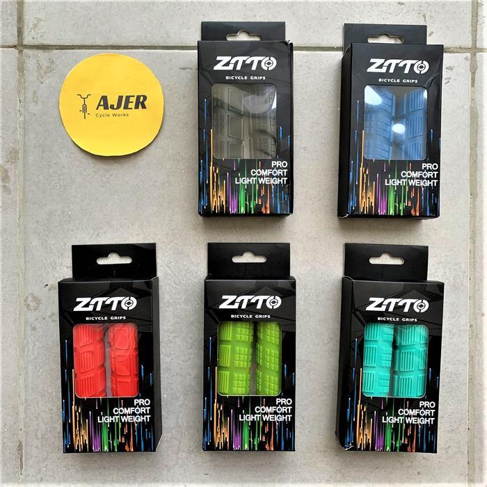 Handgrip Ztto Single Lock Rubber Pegangan Stang Sepeda Mtb Model Ergon