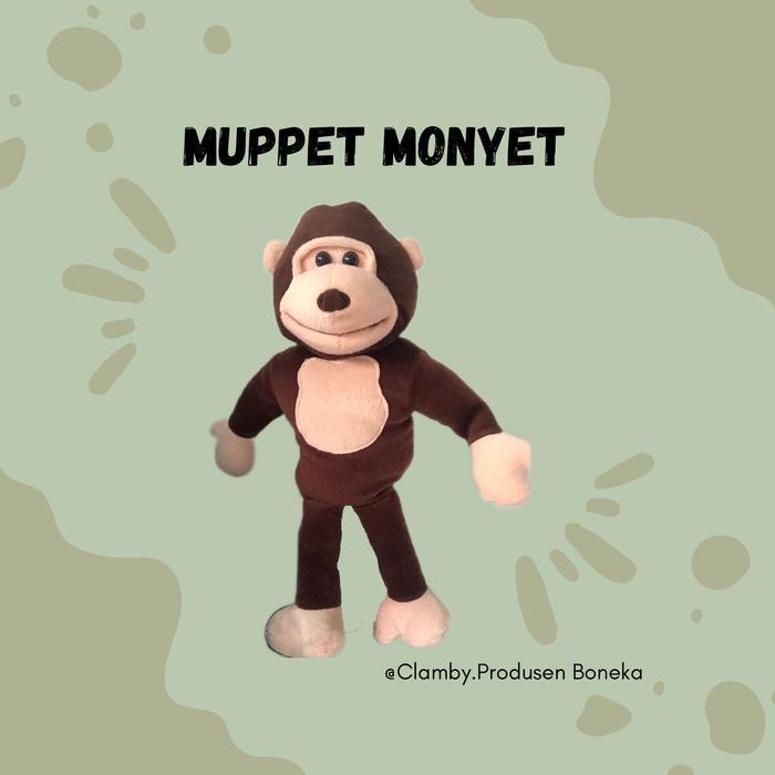 Boneka Tangan Muppet 50Cm Monyet Gorilla Peraga DongengHand Puppet Berkualitas