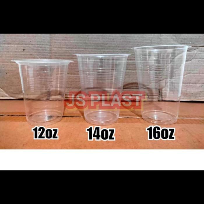 ISI 50PCS Gelas Plastik 12oz 14oz 16oz / Gelas Pop Ice / Gelas Oz Plastik 12oz 14oz 16oz