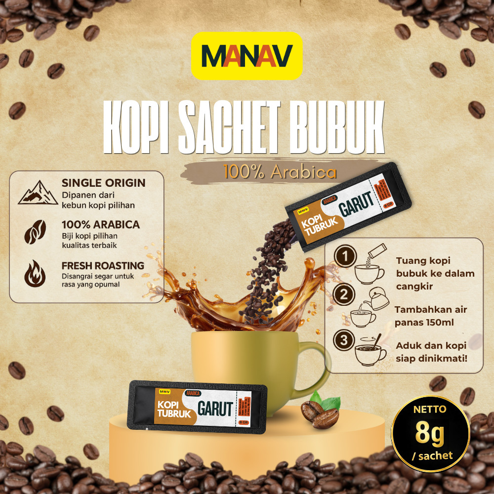 Kopi Tubruk Sachet Arabika Garut / Kopi Tubruk Kemasan Arabika Garut
