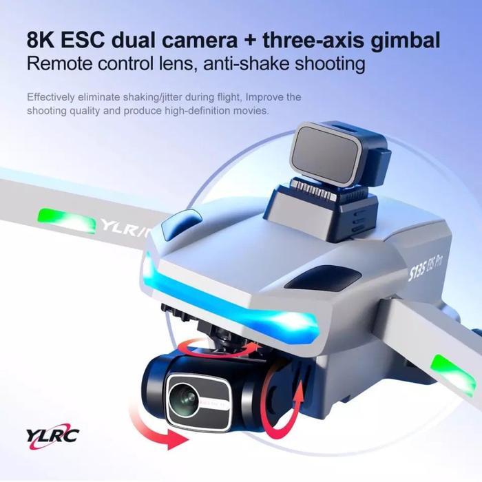PROMO 6,6 Drone Kamera RC Drone S135 Pro GPS 8K Profesional Drone Terbaru - S135Pth+sensor
