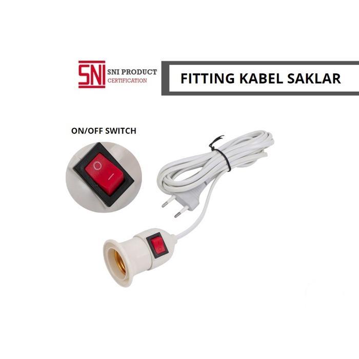 Fitting Kabel Plus Saklar Socket Strip Lampu 220v Fitting Saklar + Kabel 3M-5M/ Fitting Lampu