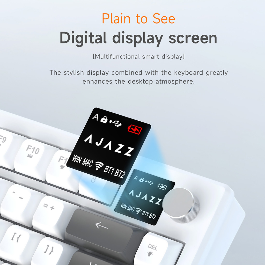 AJAZZ AF82 Office Low Profile Keyboard RGB Wired/Wireless Gaming Keyboard 75% Layout 82 keys 4000mAh