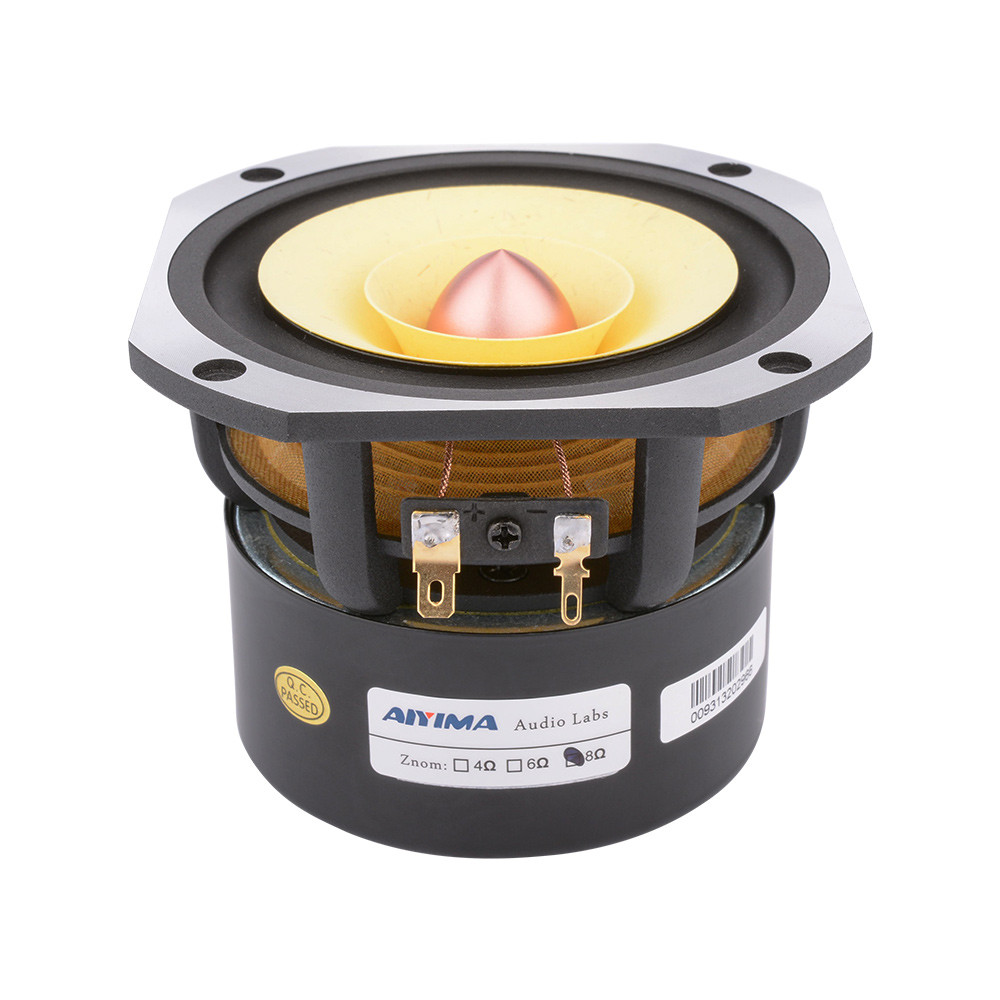 AIYIMA 4 inch Audio Speaker 4/8 ohm 25W Full Range HIFI Aluminum Frame Treble Midrange Thick Bass