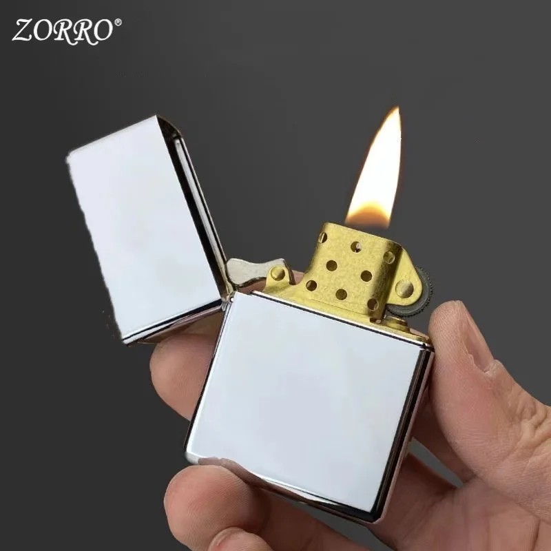 Zorro 912 Retro High End Waterproof Sealed Armor Constantine Kerosen e Lighter 3/5 Hinge Metal