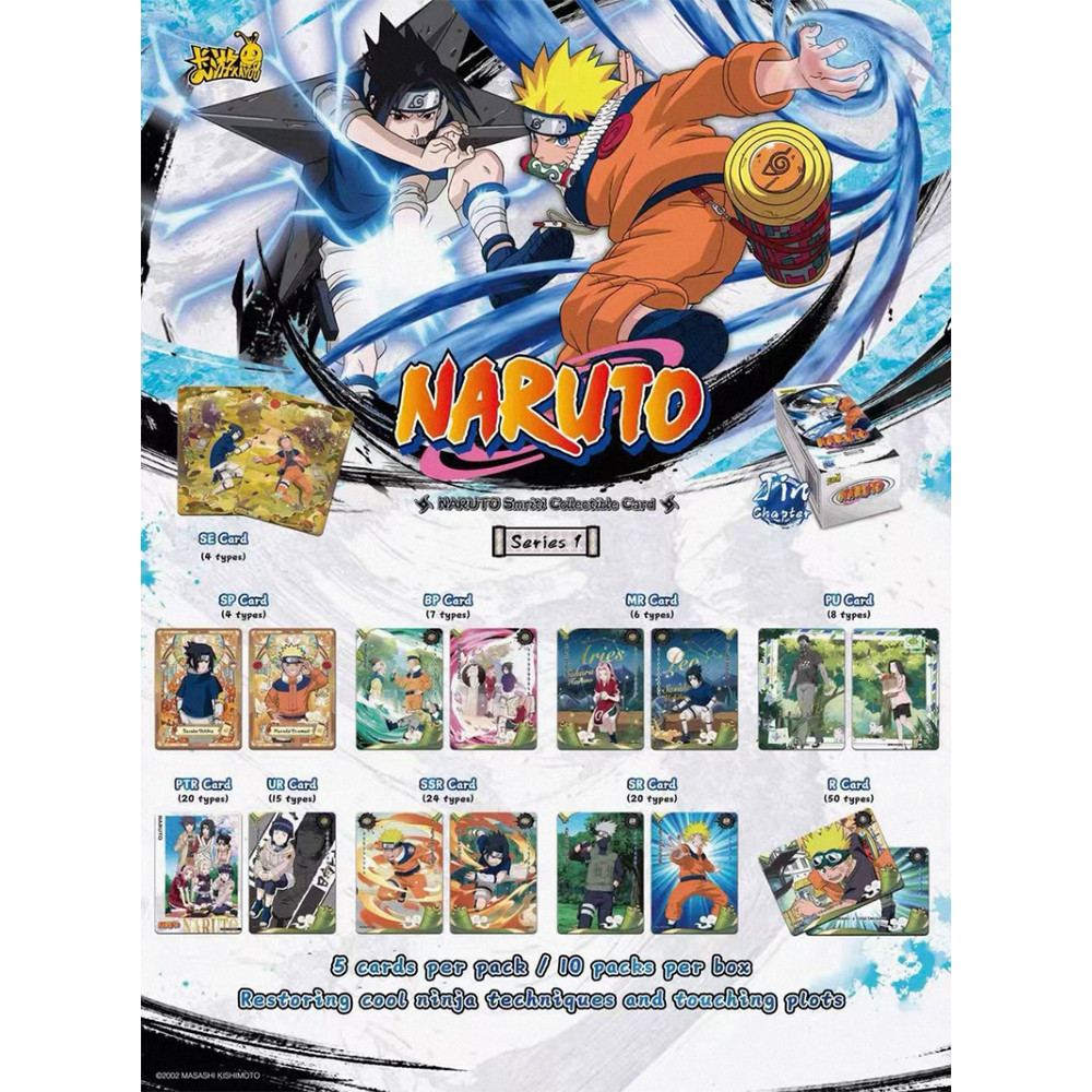 English Version Kayou Naruto Card Box W6T4 W8T2 W7T4 W9T2 Anime Merchandise Flash TCG Collection