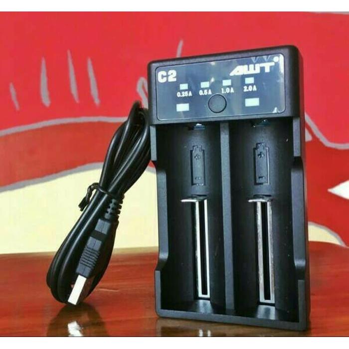 Charger vape AWT C2 2A USB Battery Charger vapor 18650 not nitecore