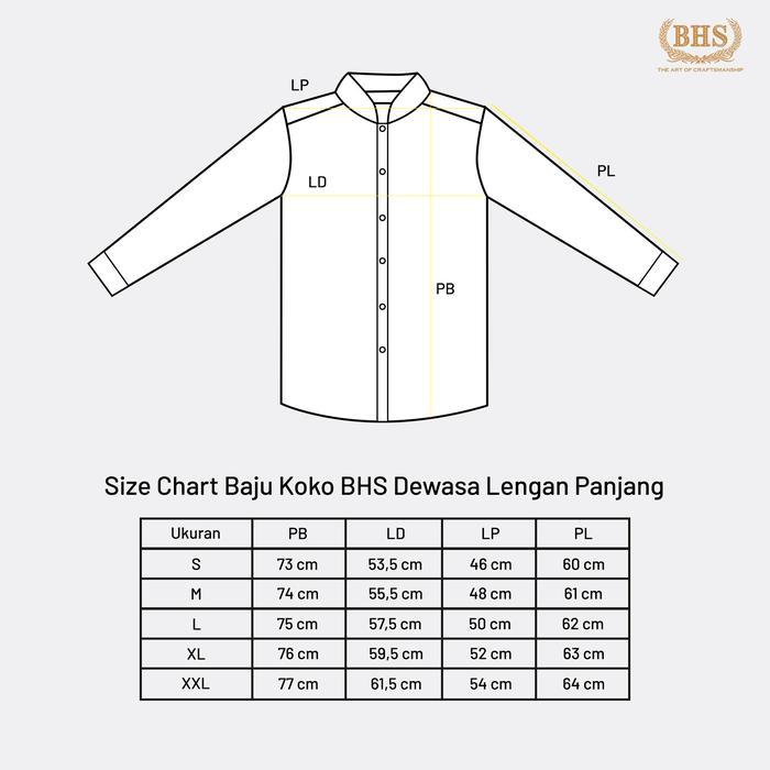 Koko BHS Masterpiece Baju Koko Pria Lengan Panjang Warna Cream Ukuran L Masterpiece KOM 01 Cream - L
