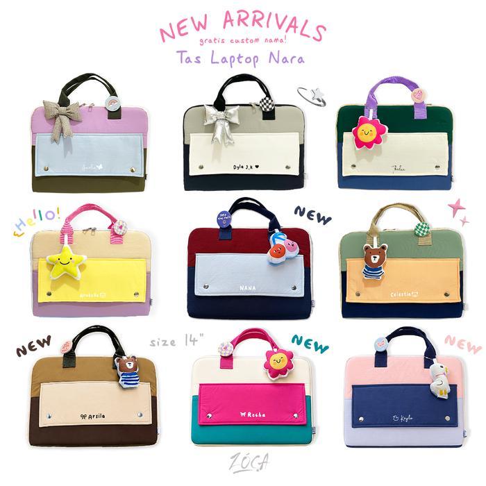 Zoca Tas Laptop Nara 14" / Tas Laptop Jinjing (Bisa Custom Nama)