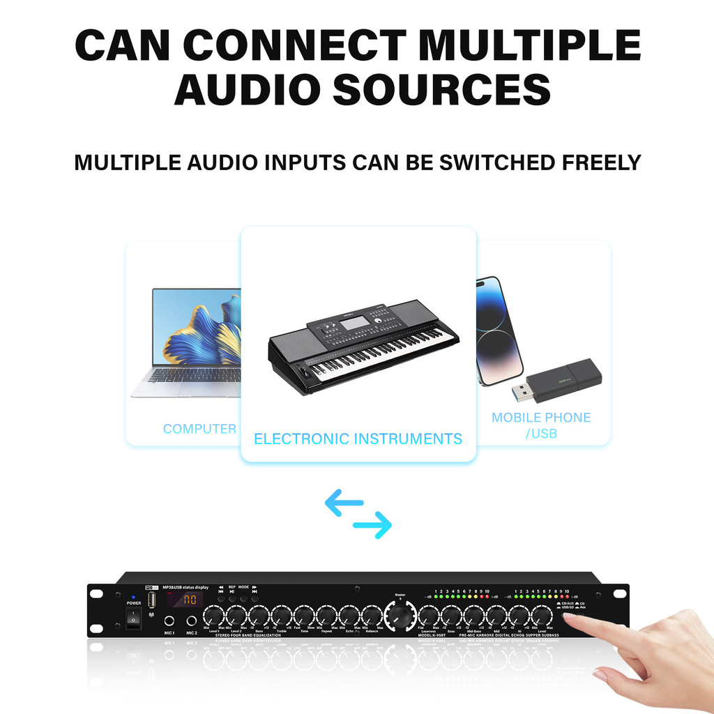 Stage Performance Display Digital Effects Equalizer Karaoke System Sound Effector Audio Processor