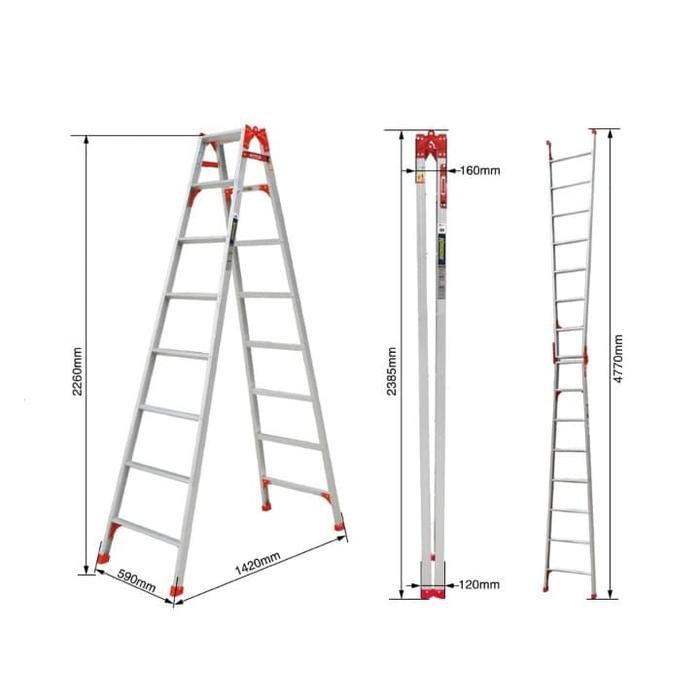 Krisbow Tangga Lipat Aluminium 8 Step