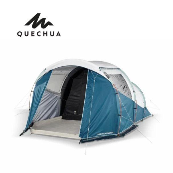 QUECHUA Tenda Camping Kemah Arpenaz 4.1 Fresh & Black 4 Orang 1 Ruang Tidur