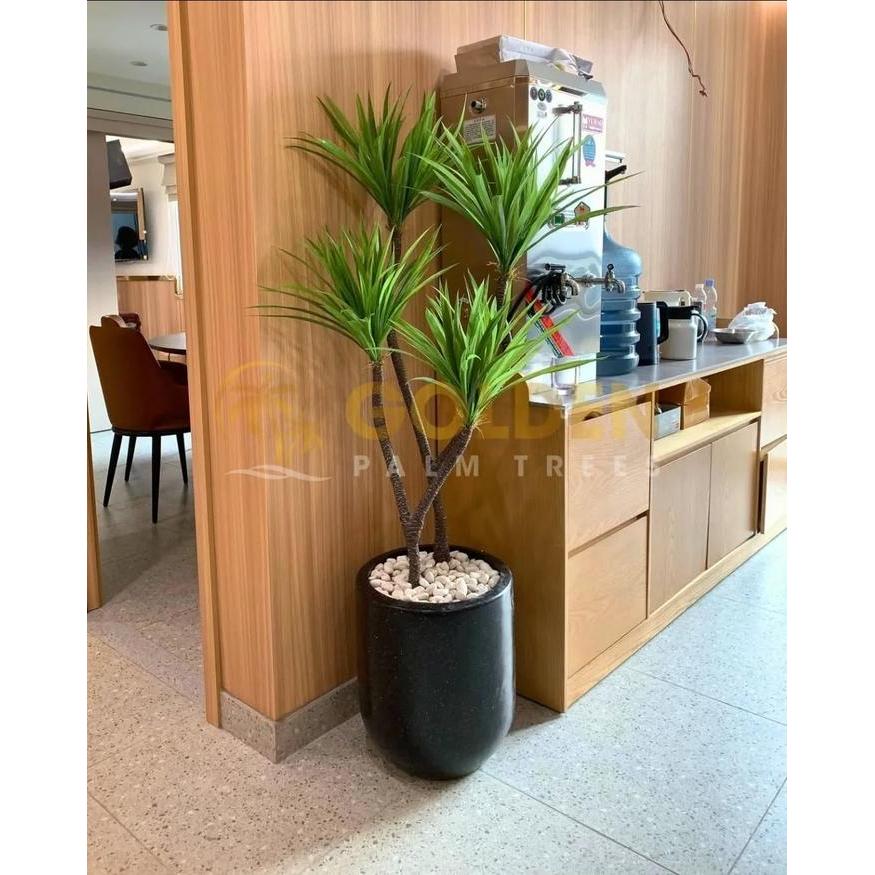 Pohon Artificial Pandan Bali Cabang 4 Batang meliuk + Pot Tanaman