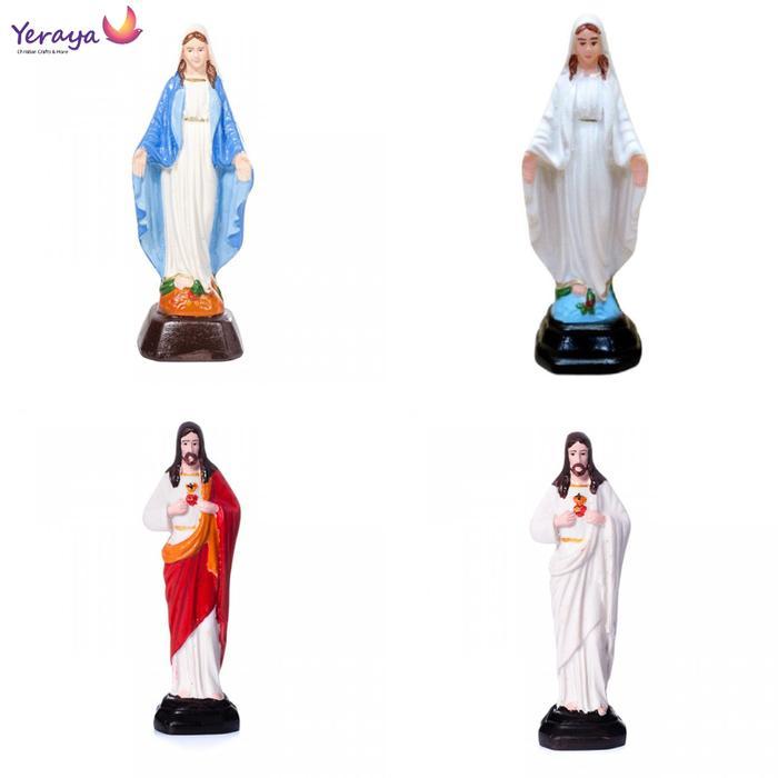 Patung Kecil Tuhan Yesus Maria 10cm - Patung Rohani - Patung Yesus Maria MIni