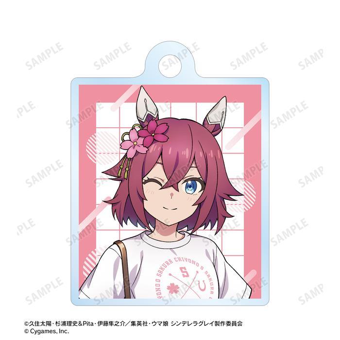 HOT SALE UMA MUSUME: CINDERELLA GRAY SAKURA CHIYONO O DOUBLE WIRE ACRYLIC KEYCHAIN POP UP SHOP IN