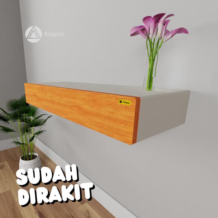 Adapta - Meja Rias Tempel Dinding - Meja Rias Gantung Dinding Dengan 2 Laci Dan Rel Double Track