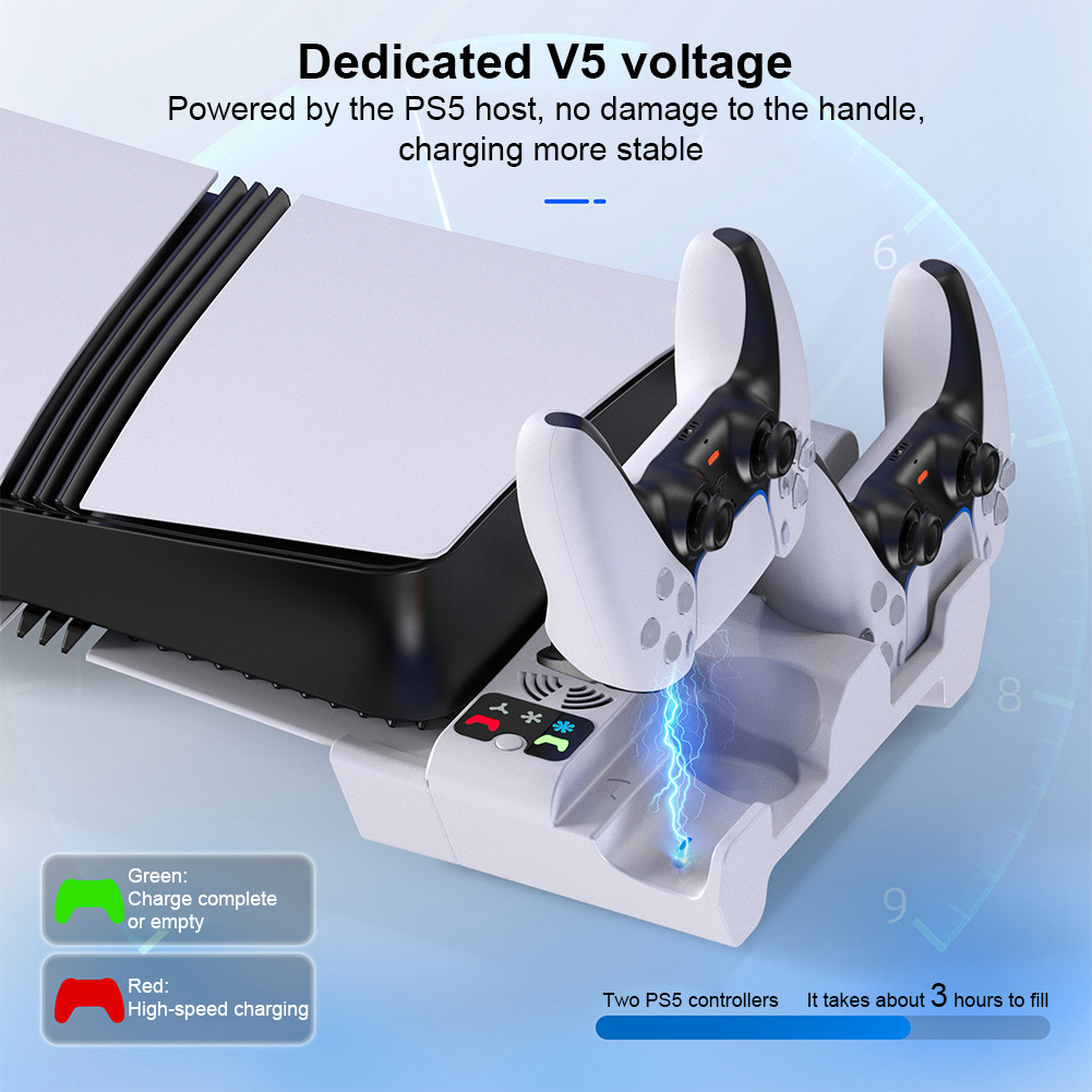 Vertical Stand For PlayStation 5 Slim/PlayStation 5/PlayStation 5 Pro Cooling Station Notebook-Grade