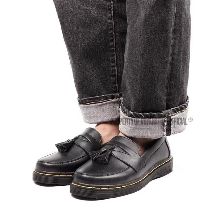 Promo Voyagstuffofficial - Star Rise V1 G Sepatu Slip On Pria Penny Loafers Boots Kulit Black Hitam