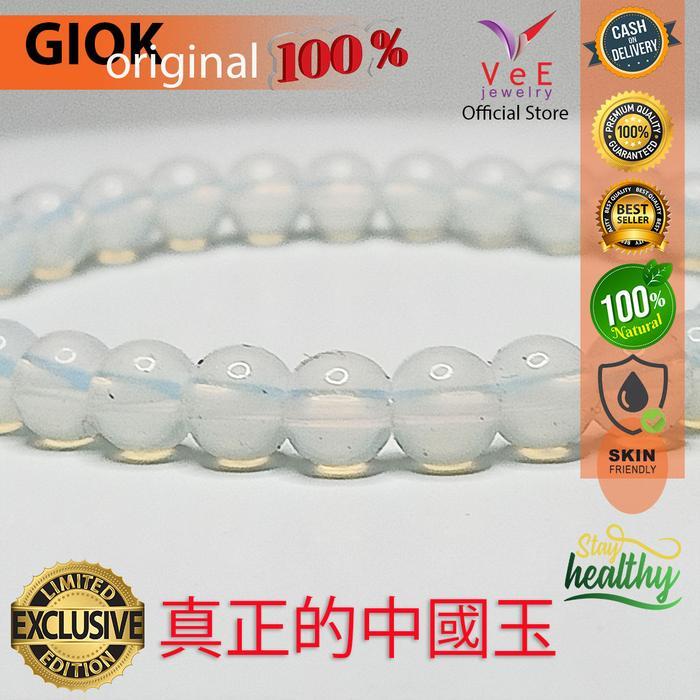 Gelang Batu Giok Kalimaya Api 6mm Pria Wanita Aksesori Kesehatan