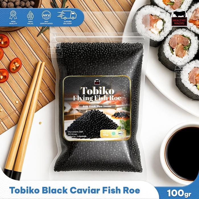Tobiko Hitam Caviar Telur Ikan Terbang 100 Gram