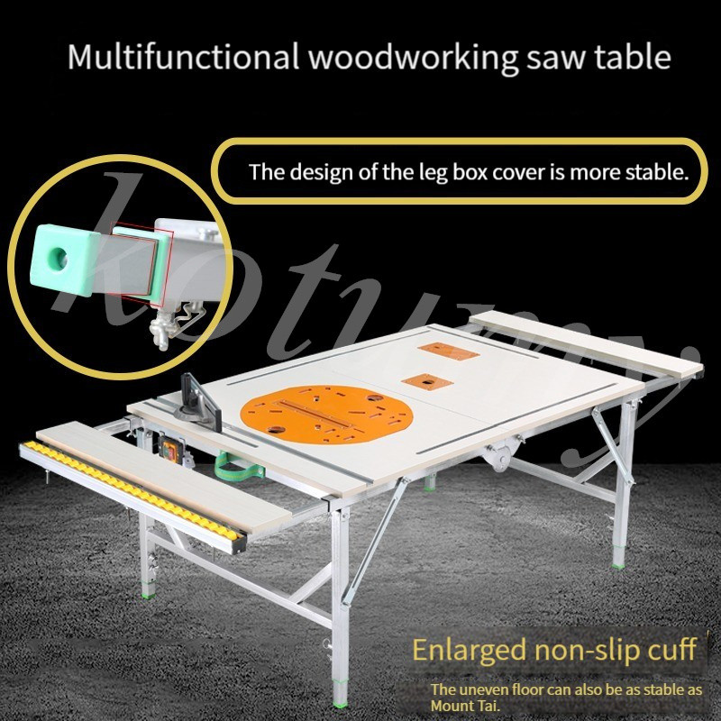 Small Folding Saw Table Portable Woodworking Electric Saw Table Saw 80*120cm Diy Lifting Work Saw