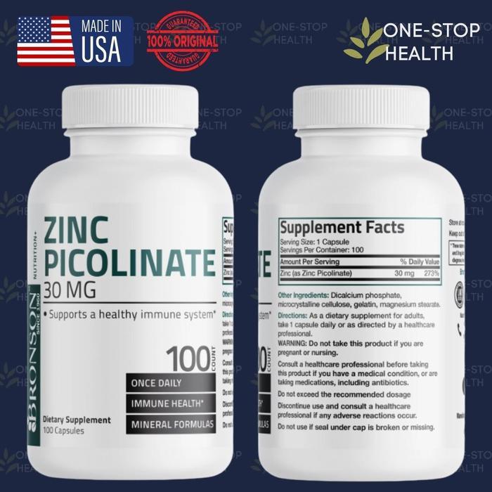 BRONSON - Zinc Picolinate 30MG - 100 Capsules