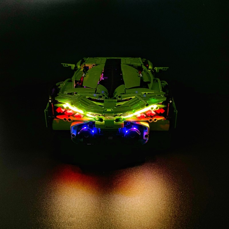 BYB LED Light Kit For 42115 Lamborghini SIAN FKP Building Blocks Decorative Lamp Remote Control Not