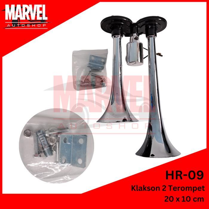 Promo Klakson Angin 2 Corong / Airhorn Set 2 Terompet 24 Volt Terlaris