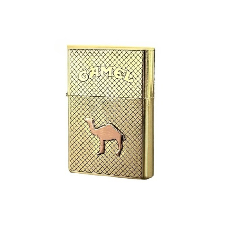 ZORRO Windproof Kerosen Lighter, Made of Pure Copper 902, with Inlaid Purple Copper Camel Patch,