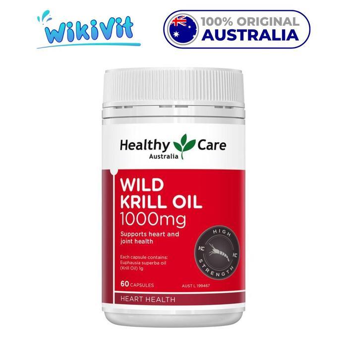 HEALTHY CARE Wild Krill Oil 1000mg 60 Soft Capsules - ORIGINAL AUSTRALIA / Kapsul Minyak Krill 1000