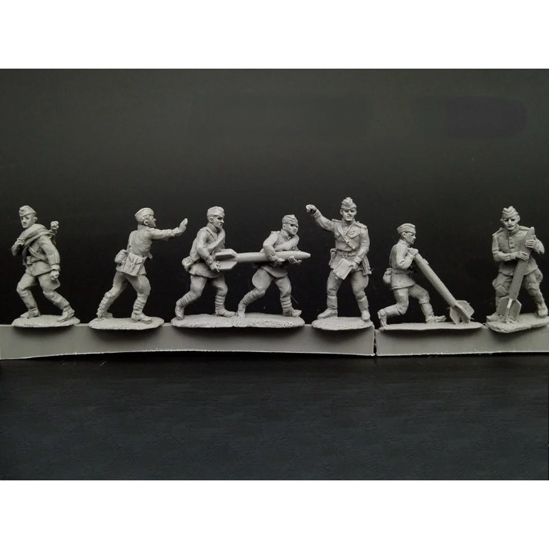 1/72 Scale Diecast Resin Figure Model Kit WWII Soviet Katyusha Crew 7 Figures Unpainted