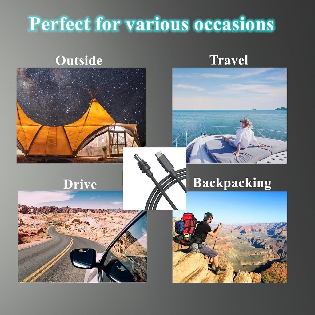 USB C to DC Power Cord USB C Input to DC Power Charging Cable Work with PD Charger and PD Power Bank
