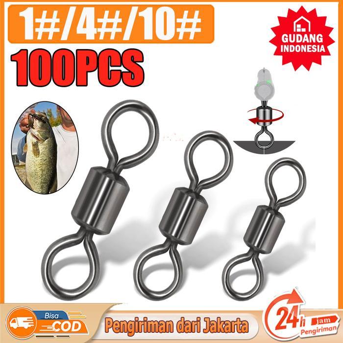 COD1#/4#/10#Swivel 100pcs swivel kuat roling swivel swivel snap pancing swivel pelampung swivel soft