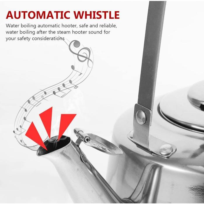 kitamani200 Teko Siul Masak Air Panas Bunyi Panci Stainless Steel dengan Saringan 1L