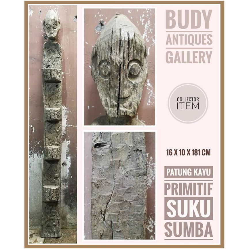 TERMURAH TOTEM PRIMITIF SUKU SUMBA KAYU RUSTIK ABAD 18 PROMO