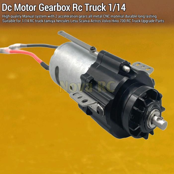 Brushed Gearbox Transmisi 2 gigi kecepatan full logam untuk Rc truck Hercules Lesu tamiya 1/14